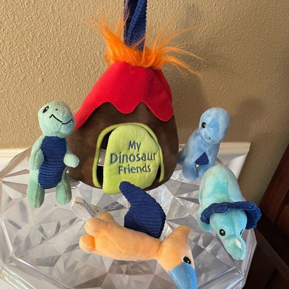 Ebba My Dinosaur Friends Multicolored Plush Dinosaur Set in Volcano Carry Case - Picture 11 of 15